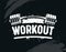 Workout Banner, Exercise in Gym with Barbell, Body Training, Creative Bodybuilding and Fitness Motivation Concept