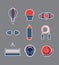 Workout Equipment Icons on Gray Background. Flat design style