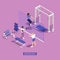 Workout Fitness Isometric Composition