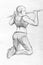 Workout girl pencil sketch