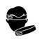 Workout headband black glyph icon