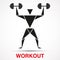 Workout logo with triangle man. Vector