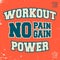 Workout power t shirt print stamp