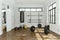 Workout Room with different Weight Lifting Equipment dumbbell, barbell, kettlebell