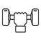 Workout seniors dumbbell icon, outline style