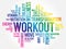 WORKOUT word cloud collage