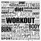 WORKOUT word cloud collage, fitness, health concept background