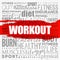 WORKOUT word cloud collage, fitness, health concept background