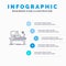 Workplace, Business, Computer, Desk, Lamp, Office, Table Line icon with 5 steps presentation infographics Background