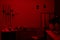 Workplace in darkroom with red light