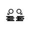 Workplace gender equality black glyph icon