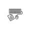 Workplace, keyboard icon. Element of workplace thin line icon