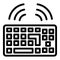 Workplace keyboard icon, outline style