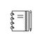 Workplace, notebook icon. Element of workplace thin line icon