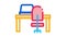 workplace table and chair Icon Animation