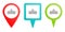 workplace, user, pin icon. Multicolor pin vector icon, diferent type map and navigation point