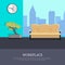 Workplace Vector Concept in Flat Style Design