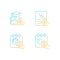 Workplace wellbeing benefits gradient linear vector icons set