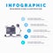 workplace, workstation, office, lamp, computer Infographics Template for Website and Presentation. GLyph Gray icon with Blue