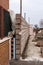 Works of construction of reinforced concrete block wall with ins