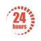 Works round the clock 24 hours. Icon. Vector illustration