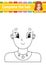 Worksheet Complete the picture. Draw hair. Cheerful character. Vector illustration. Cute cartoon style. Pretty girl. Fantasy page