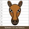 Worksheet. Game for kids, children. Math Puzzles. Cut and complete. Learning mathematics. Horse Face