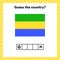 Worksheet on geography for preschool and school kids. Crossword. Gabon flag. Cuess the country