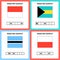Worksheet on geography for preschool and school kids. Crossword. Set Poland, Monaco, Botswana, Bahamas flags. Cuess the