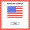 Worksheet on geography for preschool and school kids. Crossword. USA flag. Cuess the country