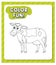 Worksheets template with color fun! text and cow outline