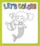 Worksheets template with lets color text and mermaid outline