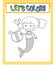 Worksheets template with lets color text and mermaid outline