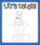 Worksheets template with letâ€™s color!! text and bear outline