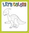 Worksheets template with letâ€™s color!! text and dinosaur outline