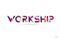 workship colored rainbow word text suitable for logo design