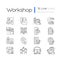 Workshop linear icons set