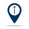 workshop place in blue map pin icon. Element of map point for mobile concept and web apps. Icon for website design and development