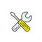 Workshop tools line icon