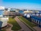 workshops of a chemical plant. Chemical plant for the production of ammonia and nitrogen fertilizers. Ion for the daytime. The