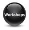 Workshops glassy black round button