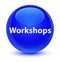 Workshops glassy blue round button