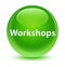 Workshops glassy green round button