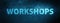 Workshops special blue banner background