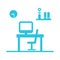 Workspace icon, Working station, New working space for creativity.