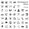 Workspace office icon set