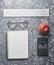 Workspace of a student engineer on a concrete surface.