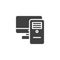 Workstation computer monitor vector icon