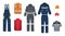 Workwear Realistic Icon Set