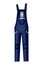 Workwear uniform element. Blue denim overall or dungaree as uniform. Protective clothing or safety equipment